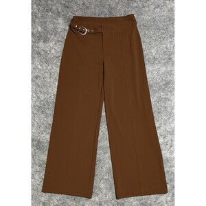 INC Wide Leg Pants Women’s 6P Rust Brown Gaucho Palazzo Office Career Buckle